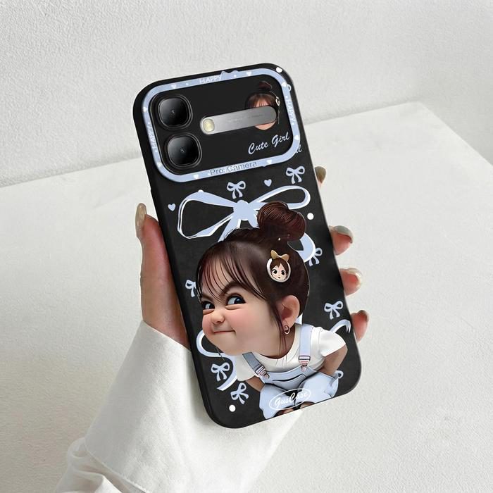 Softcase ProCamera Hitam untuk Infinix Smart 20 Cewe Cute Cover Premium Casing HP Anti Shock Full Protection Desain Elegan Perlindungan Maksimal SPI-08 - foto 3