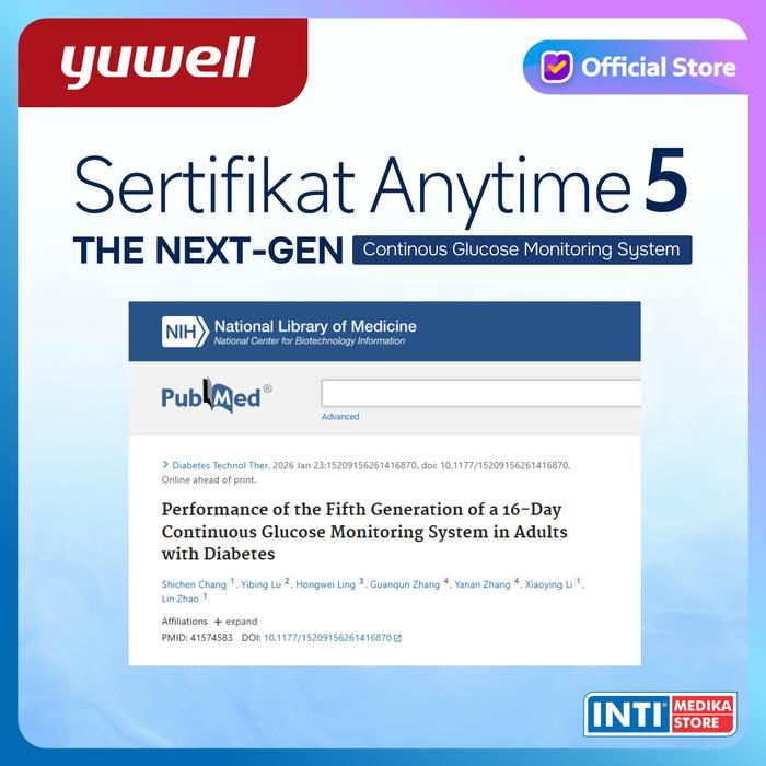 YUWELL - Anytime 5 NEXT-GEN CGM Alat Cek Gula Darah Kontinu 24 Jam 16 Hari | Advanced Continuous Glucose Monitoring System | Manajemen Diabetes dengan Fitur Lanjutan Yuwell AT5 - foto 4