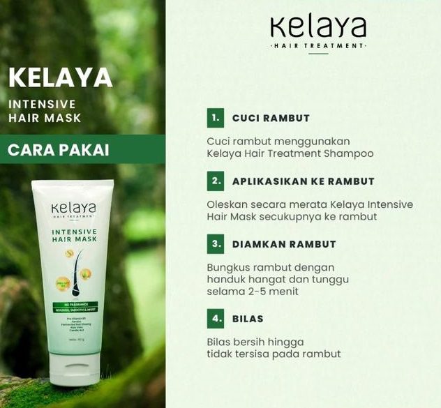 KELAYA - Intensive Hair Mask 190gr | Masker Perawatan Rambut Sehat Anti Rontok & Kering - foto 2