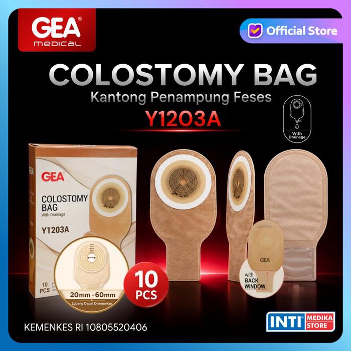 GEA - Colostomy Bag with Drainage + Back Window Y1203A | Kantong Kolostomi Dewasa