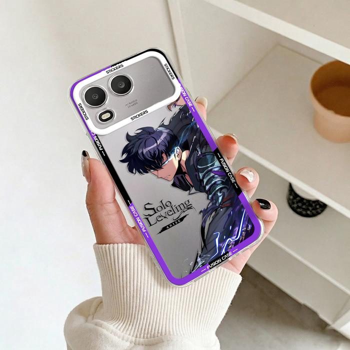 Casing Bening untuk Itel A200 Softcase Solo Leveling Silikon Transparan Anti Shock Protection Bumper Cover Hp SCI-17 - foto 3