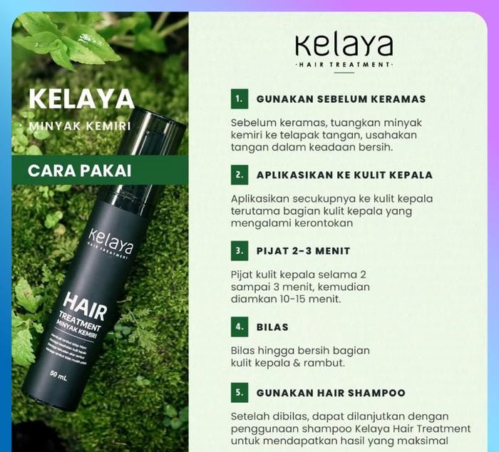 KELAYA - Hair Treatment Minyak Kemiri 50ml | Perawatan Penumbuh Rambut Lebat Anti Ketombe - foto 2