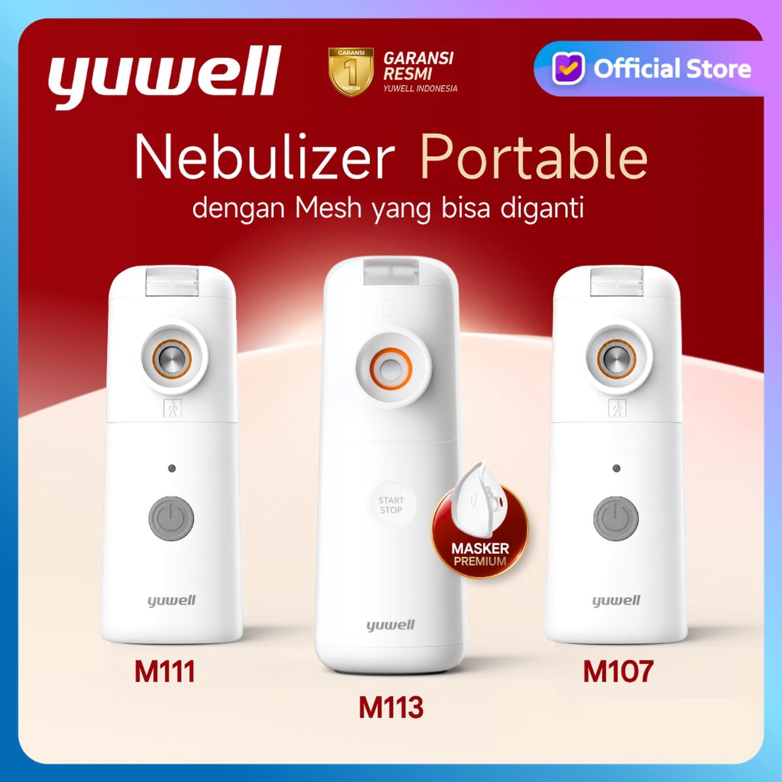 YUWELL - Nebulizer Portable M107 M111 M113 | Alat Terapi Uap Pernapasan Batuk Pilek Anak Dewasa - foto 2