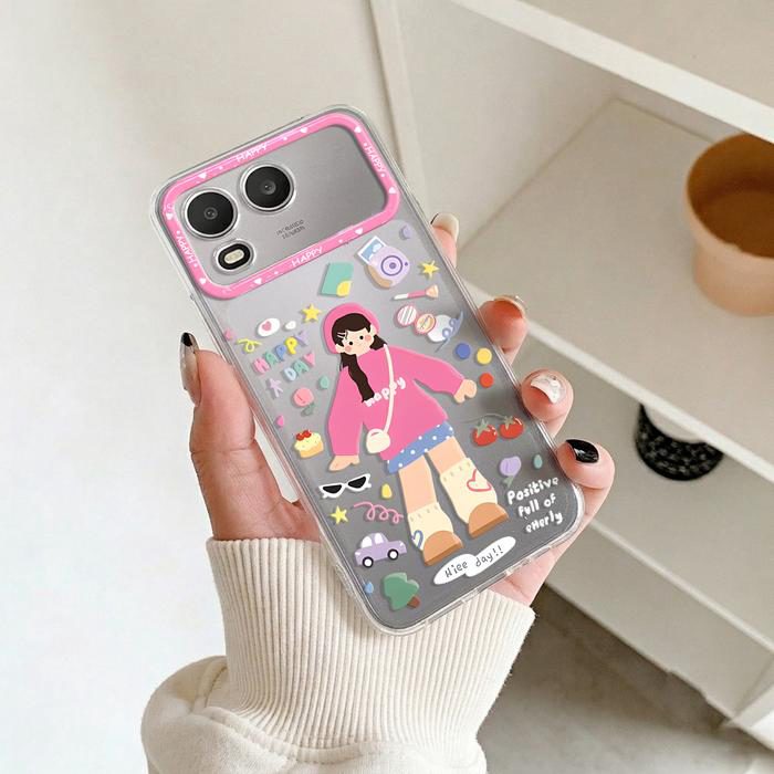 Casing Bening untuk Itel A200 Softcase Cute Girls Silikon Transparan Anti Shock Protection Bumper Cover Hp SCI-15 - foto 4