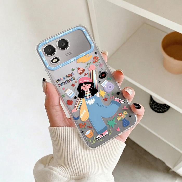 Casing Bening untuk Itel A200 Softcase Cute Girls Silikon Transparan Anti Shock Protection Bumper Cover Hp SCI-15 - foto 3