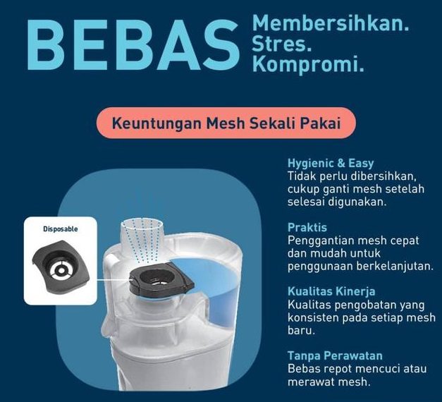 OMRON - Nebulizer Portable Ultra Quiet NE-U200 NE-U300 | Alat Terapi Uap Pernapasan Batuk Pilek Anak Dewasa - foto 2