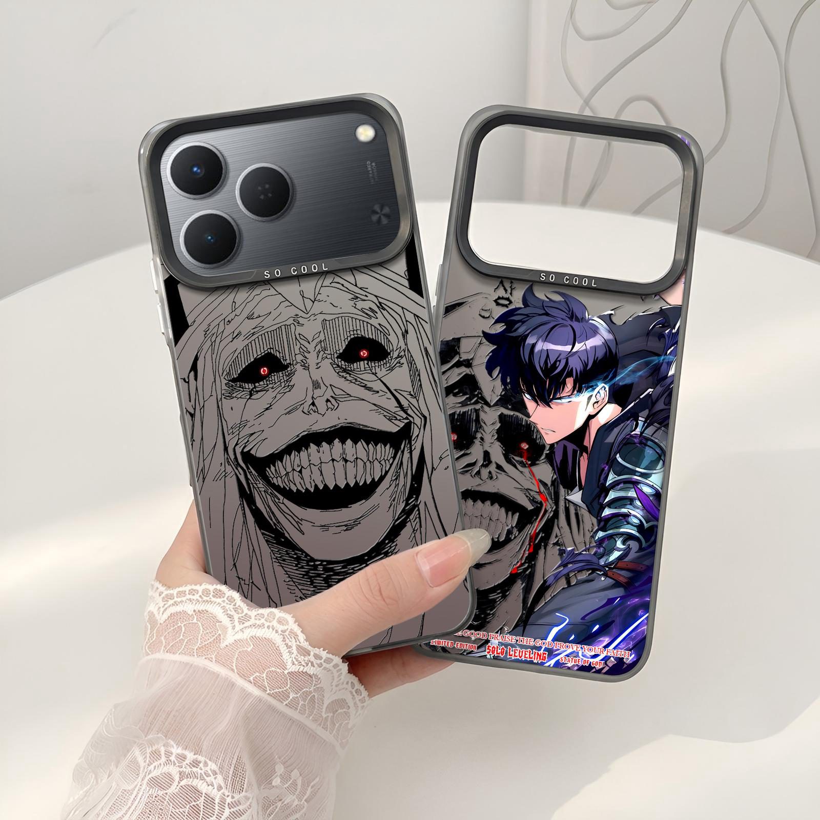 Softcase IMD Hologram Hitam untuk Tecno Spark 50 & 40 Silicone Solo Leveling Premium Matte Casing Cover Hybrid Plate SHT-11 - 1