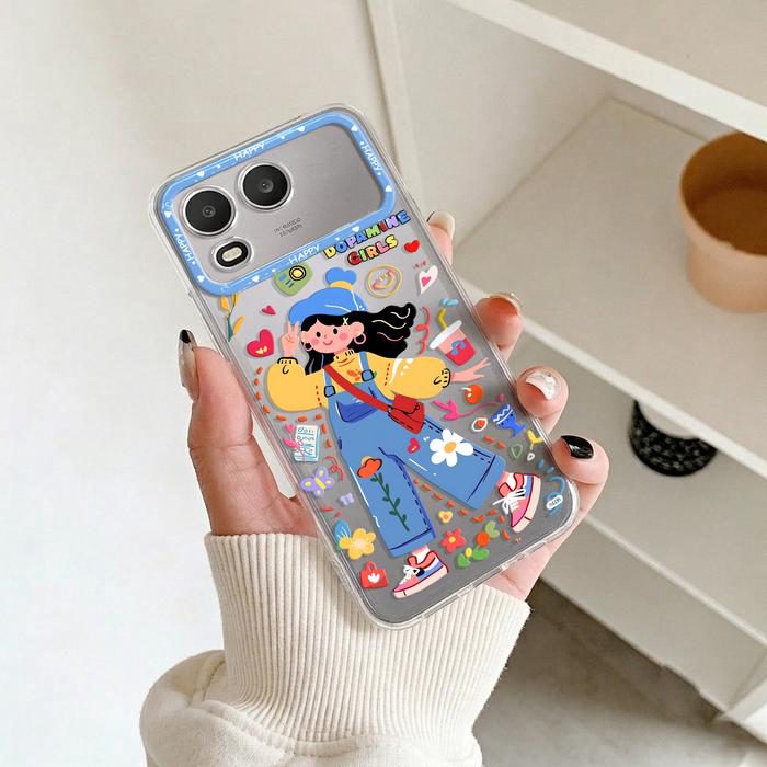 Casing Bening untuk Itel A200 Softcase Cute Girls Silikon Transparan Anti Shock Protection Bumper Cover Hp SCI-15 - foto 2