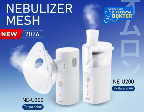 OMRON - Nebulizer Portable Ultra Quiet NE-U200 NE-U300 | Alat Terapi Uap Pernapasan Batuk Pilek Anak Dewasa