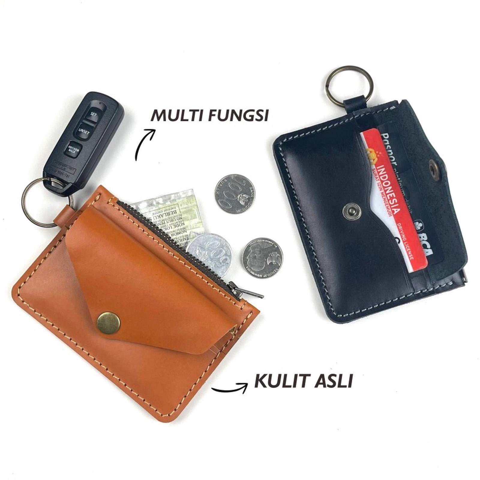 Dompet kartu multi fungsi gantungan kunci mobil motor STNK kartu uang