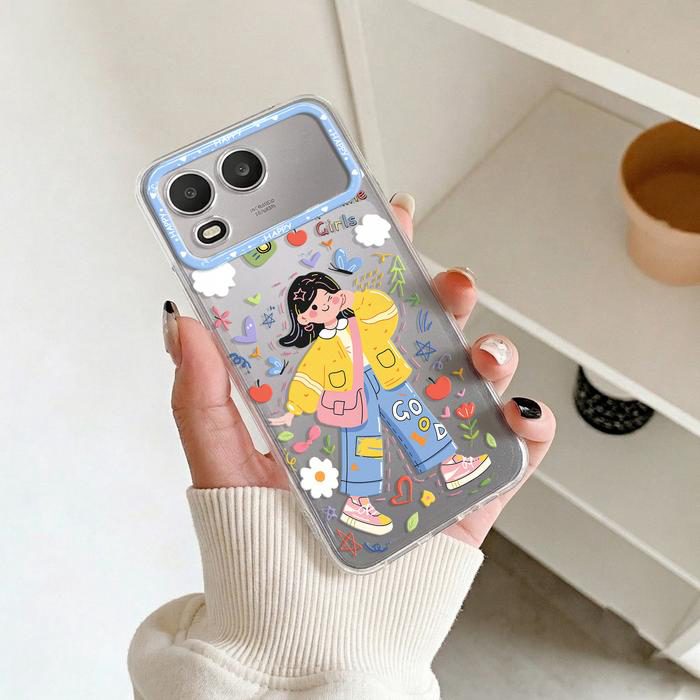 Casing Bening untuk Itel A200 Softcase Cute Girls Silikon Transparan Anti Shock Protection Bumper Cover Hp SCI-15
