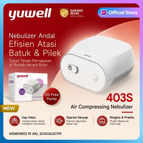YUWELL - Nebulizer Compressor PORTABLE 403S | Alat Terapi Uap Pernapasan Batuk Pilek Anak Dewasa