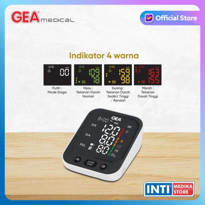 GEA - Tensimeter Digital BP-M500 DUAL USER dengan Layar LED + Indikator Warna | Alat Ukur Tekanan Darah Tensi Digital BP M500 | Blood Pressure Monitor DUAL POWER - foto 2