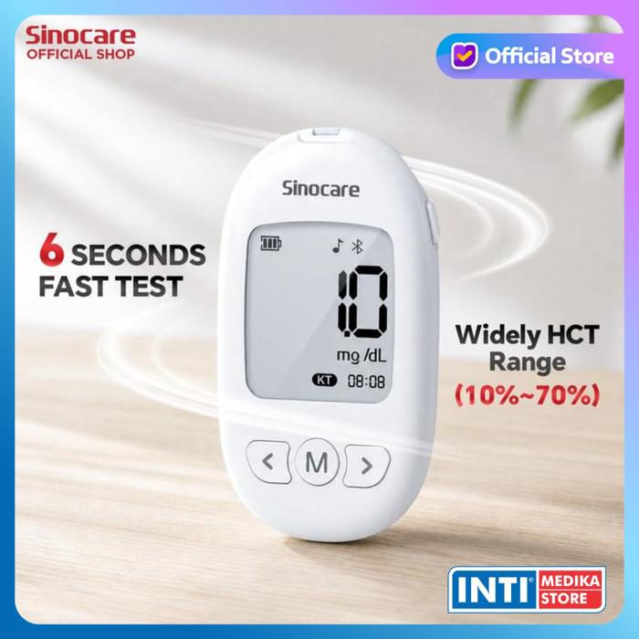 SINOCARE - Alat Cek 3in1 B-Keton + Asam Urat + Gula Darah KUG-11 Tanpa Kode Chip | Blood Ketone Uric Acid Blood Glucose KUG11 Multi-Function Monitoring System No Coding - Alat + Strip B-Keton - foto 2