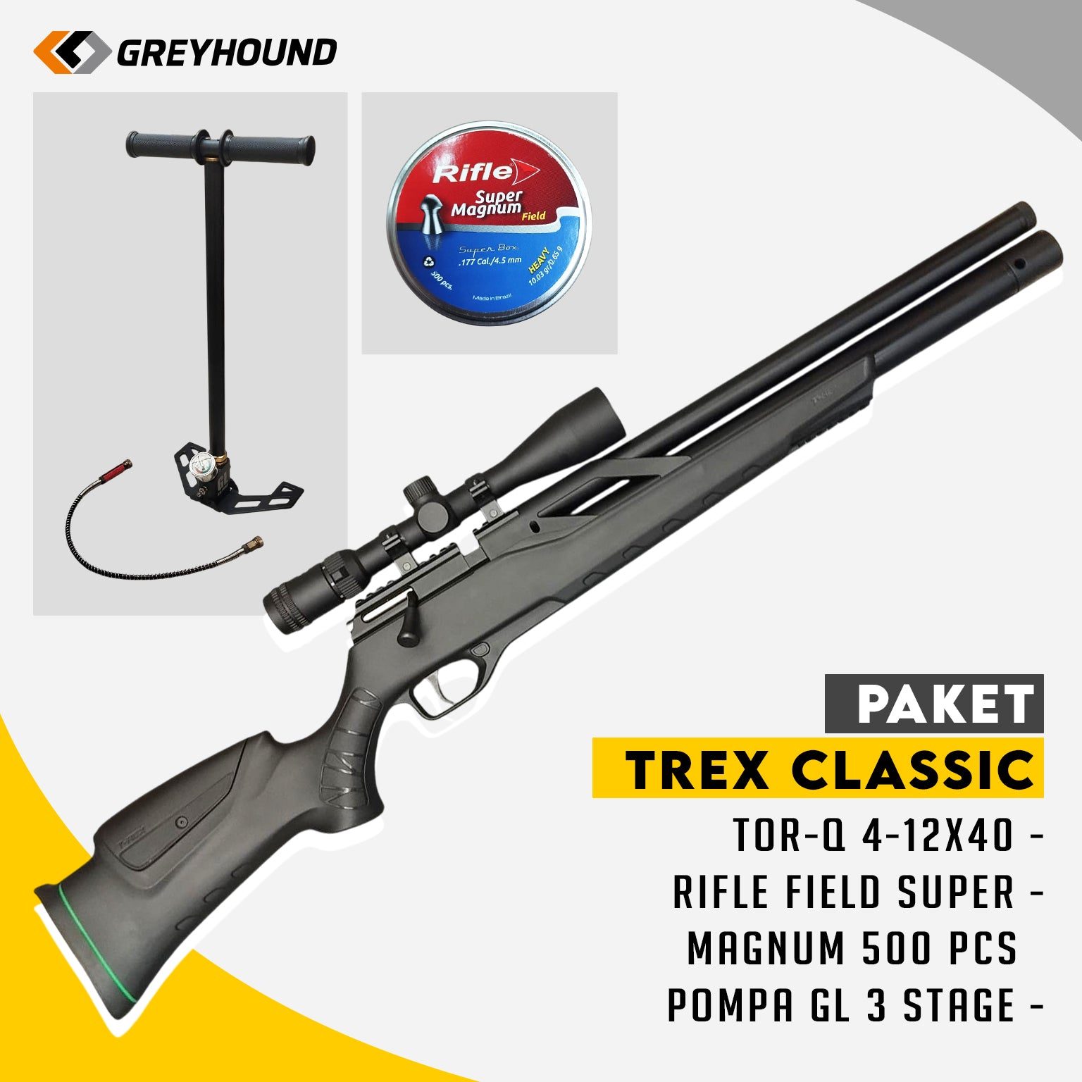 PAKET SENAPAN ANGIN GREYHOUND T-REX CLASSIC