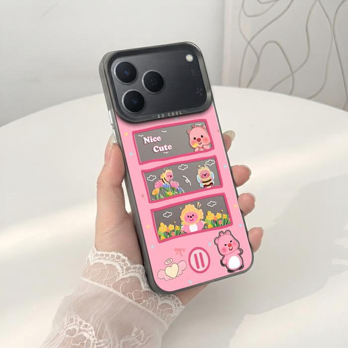 Softcase IMD Hologram Hitam untuk Tecno Spark 50 & 40 Silicone Loopy Pink Premium Matte Casing Cover Hybrid Plate SHT-17 - 1 - foto 2