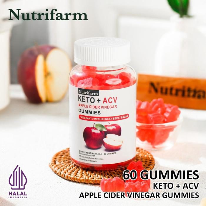 Nutrifarm Gummies 60gr Apple Cider / Keto+Acv / Height Growth Gummy - foto 3