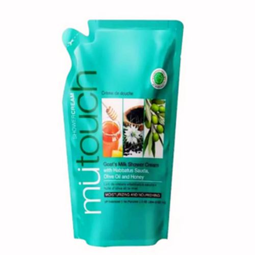 MUTOUCH GOATS MILK SHOWER CREAM HABBATUS SAUDA OLIVE HONEY REFILL 450ML