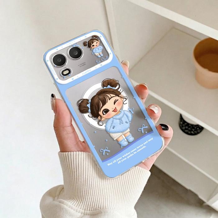 Casing Bening untuk Itel A200 Softcase Gadis Kecil Warna Silikon Transparan Anti Shock Protection Bumper Cover Hp SCI-14 - foto 3