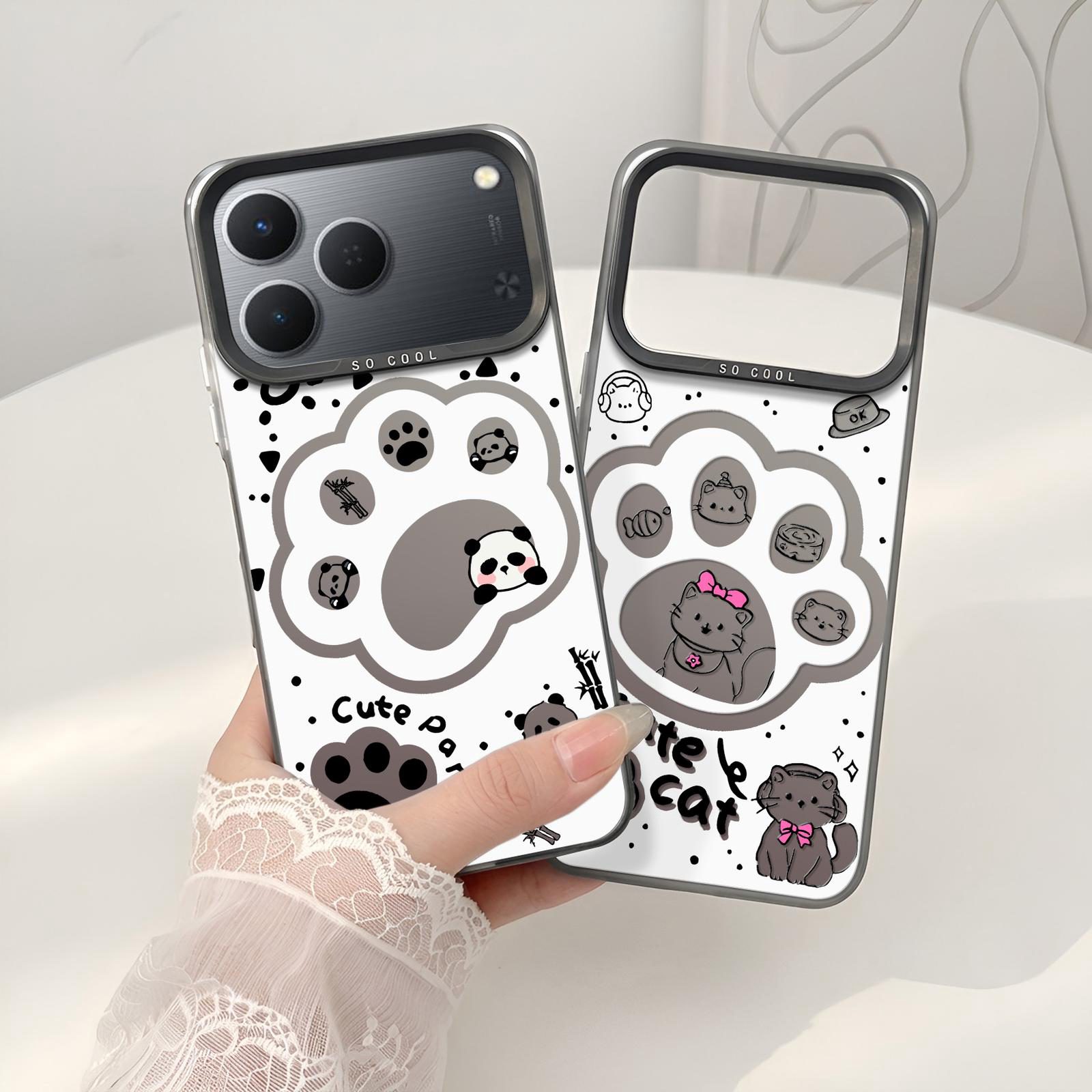 Softcase IMD Hologram Hitam untuk Tecno Spark 50 & 40 Silicone Panda Premium Matte Casing Cover Hybrid Plate SHT-07 - 1,